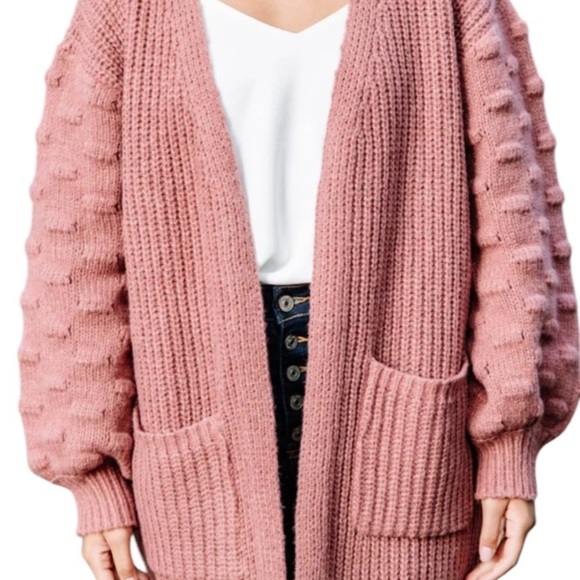 The Mint Pompom Cardigan Sweater Size Small - Picture 1 of 8